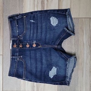Abercrombie Kids High-Rise Denim Bike Shorts Size 13/14